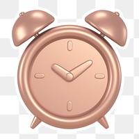 Pink alarm clock  png sticker, transparent background