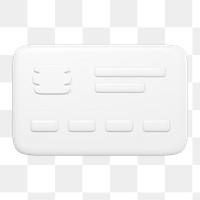 Credit card icon  png sticker, 3D minimal illustration, transparent background