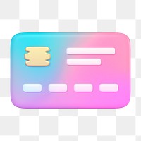 Credit card icon  png sticker, 3D gradient design, transparent background