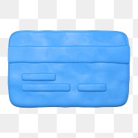 Credit card icon  png sticker, 3D clay texture design, transparent background