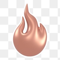 Rose gold flame  png sticker, transparent background