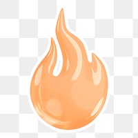 Orange flame  png sticker, transparent background