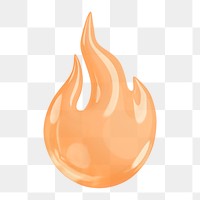 Flame icon  png sticker, transparent background