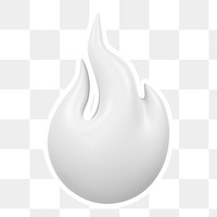 Off-white flame  png sticker, transparent background