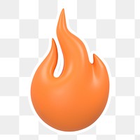 Orange flame  png sticker, transparent background