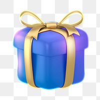 Gift, reward icon  png sticker, 3D neon glow, transparent background