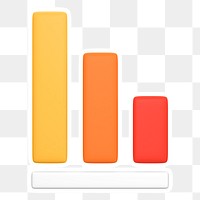 Bar charts  png sticker, transparent background