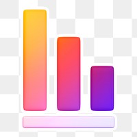 Bar charts  png sticker, transparent background