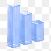 Bar charts icon  png sticker, transparent background