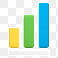 Bar charts  png sticker, transparent background