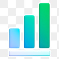 Bar charts  png sticker, transparent background