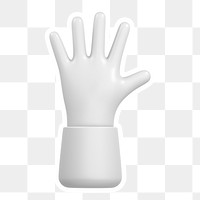 White hand  png sticker, transparent background