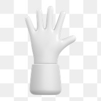 White hand icon  png sticker, 3D minimal illustration, transparent background