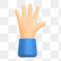 Hand icon  png sticker, 3D rendering illustration, transparent background