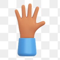 Tan hand icon  png sticker, 3D rendering illustration, transparent background