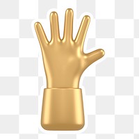 Gold hand  png sticker, transparent background
