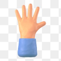 Hand icon  png sticker, 3D clay texture design, transparent background