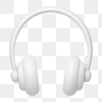 Headphones, music icon  png sticker, 3D minimal illustration, transparent background