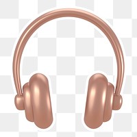 Pink headphones  png sticker, transparent background