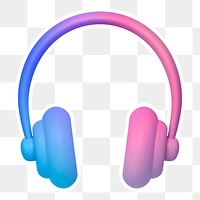 Pink headphones  png sticker, transparent background