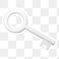 White key  png sticker, transparent background