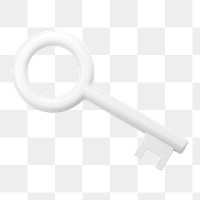 Key icon  png sticker, 3D minimal illustration, transparent background