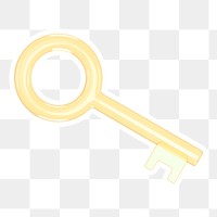 Gold key  png sticker, transparent background