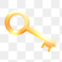 Key icon  png sticker, 3D neon glow, transparent background