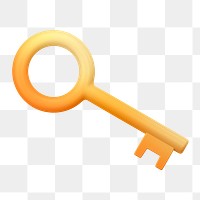 Key icon  png sticker, 3D gradient design, transparent background