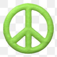 Peace icon  png sticker, 3D clay texture design, transparent background