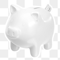 Piggy bank  png sticker, transparent background