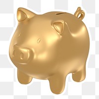 Piggy bank  png sticker, transparent background