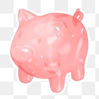 Piggy bank  png sticker, transparent background