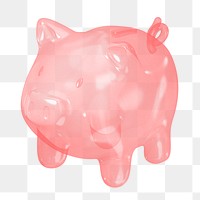 Piggy bank icon  png sticker, transparent background