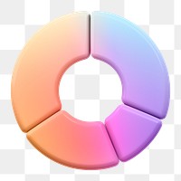 Pie chart icon  png sticker, 3D gradient design, transparent background