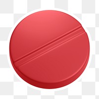 Red medicine  png sticker, transparent background