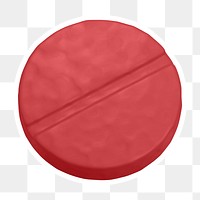 Red medicine  png sticker, transparent background