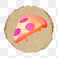 Pizza   png sticker,  3D ripped paper, transparent background