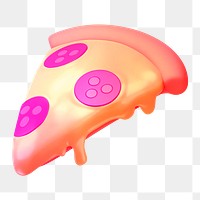 Pizza icon  png sticker, 3D gradient design, transparent background