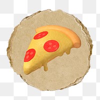 Pizza   png sticker,  3D ripped paper, transparent background