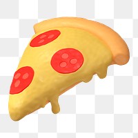 Pizza icon  png sticker, 3D clay texture design, transparent background