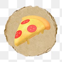 Pizza   png sticker,  3D ripped paper, transparent background