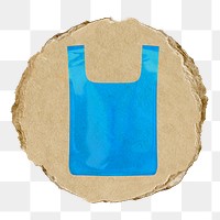 Plastic bag  png sticker,  3D ripped paper, transparent background