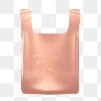 Plastic bag icon  png sticker, 3D rose gold design, transparent background