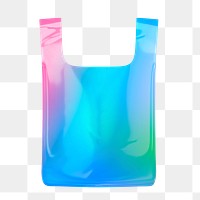 Plastic bag icon  png sticker, 3D gradient design, transparent background