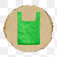 Plastic bag  png sticker,  3D ripped paper, transparent background