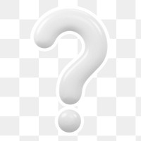 White question mark  png sticker, transparent background