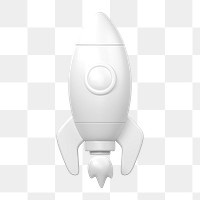 Rocket icon  png sticker, 3D minimal illustration, transparent background