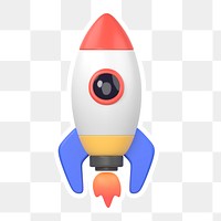 Launching rocket  png sticker, transparent background