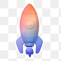 Launching rocket  png sticker, transparent background